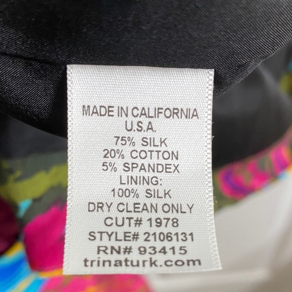 Trina Turk Vibrant Long Sleeve Silk Dress - Picture 7 of 7